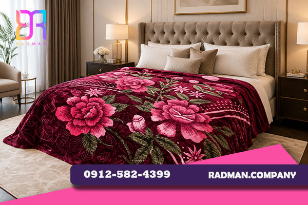 پتو نیکوبافت مدل الماس گل برجسته سایز 240x220 سانتی